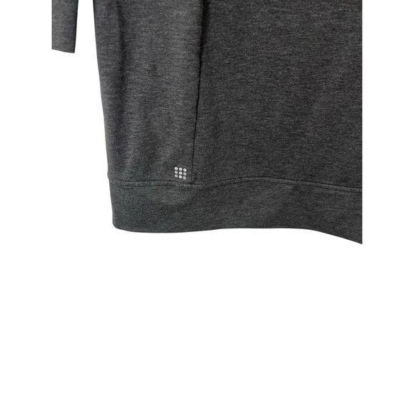 Title Nine Gray French Terry Guthrie Dress Small Mock Neck Kangaroo Pocket Midi - Picture 7 of 11